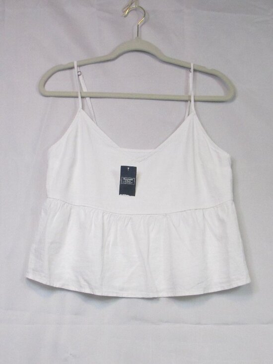Abercrombie & Fitch Tops - NWT Abercrombie & Fitch White Flowy Cami Tank Top Y2K Minimal Chic Small